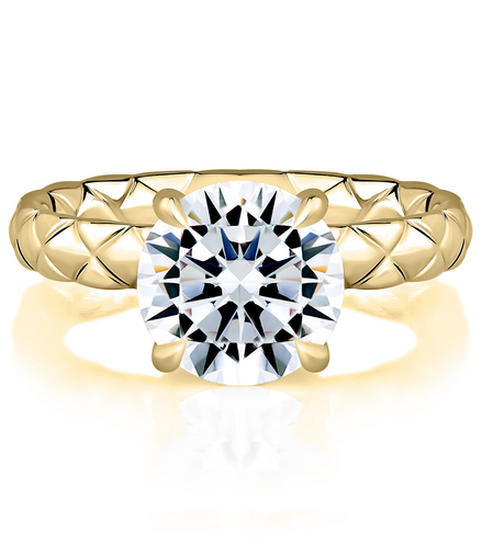 A.JAFFE 14K Yellow Gold 0.08 CTW Diamond Hidden Halo SemiMount Engagement Ring