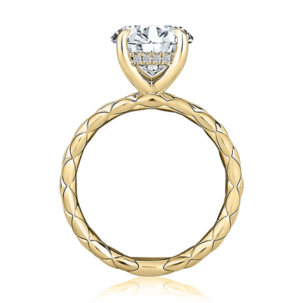 A.JAFFE 14K Yellow Gold 0.08 CTW Diamond Hidden Halo SemiMount Engagement Ring