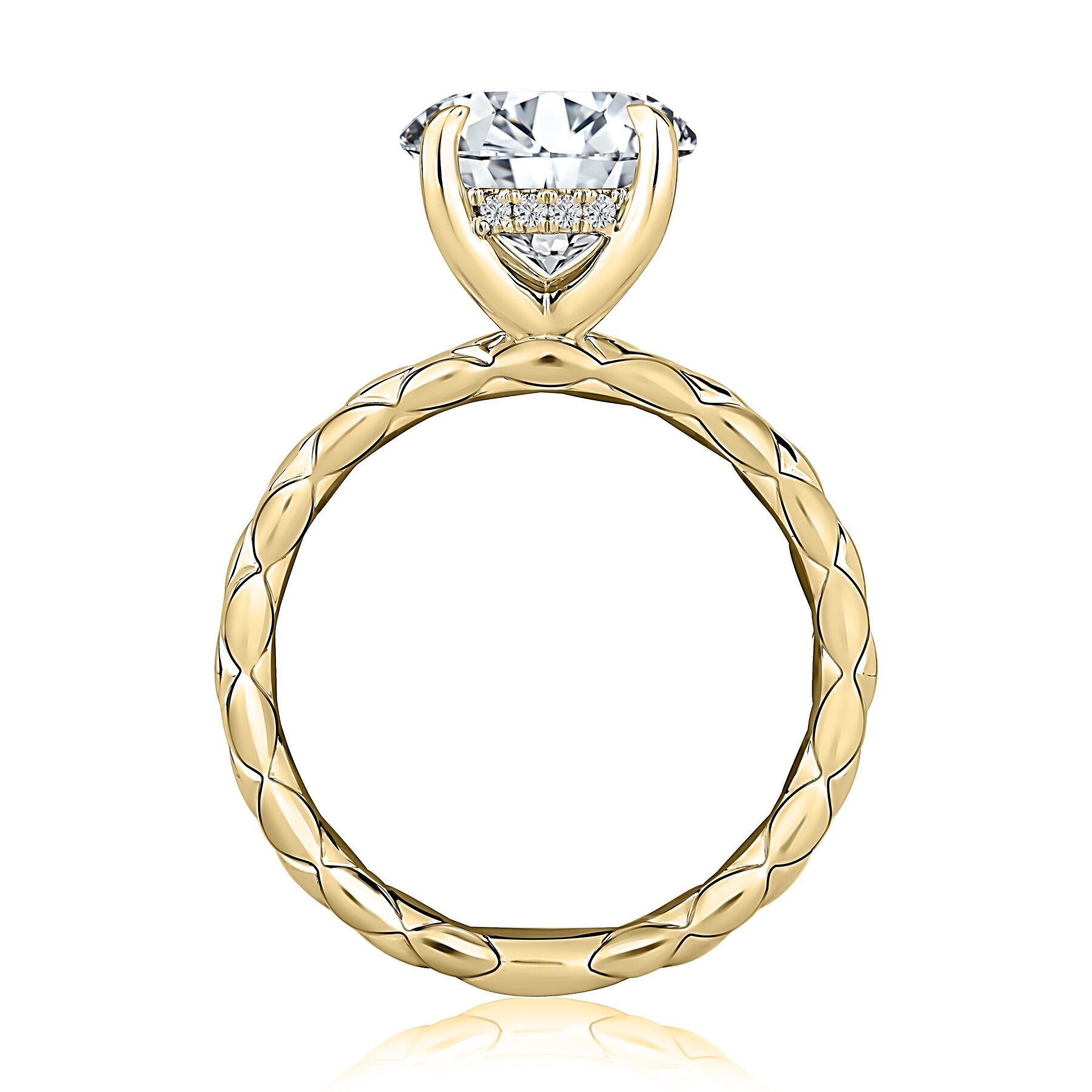 A.JAFFE 14K Yellow Gold 0.08 CTW Diamond Hidden Halo SemiMount Engagement Ring