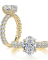A.JAFFE 14K Yellow Gold 1.71 CTW Diamond And Hidden Halo Semi-Mount Engagement Ring