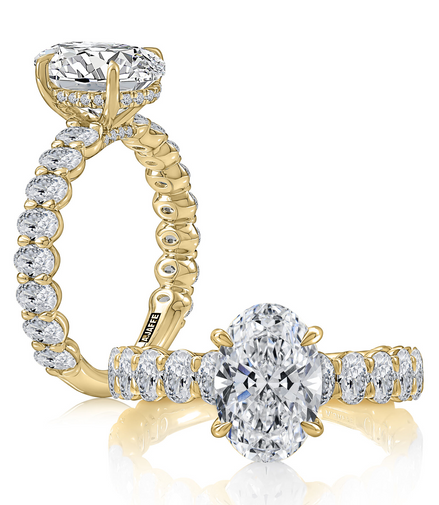A.JAFFE 14K Yellow Gold 1.71 CTW Diamond And Hidden Halo Semi-Mount Engagement Ring