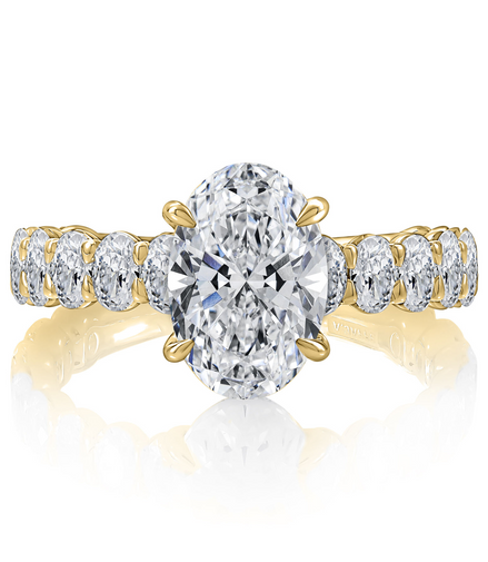 A.JAFFE 14K Yellow Gold 1.71 CTW Diamond And Hidden Halo Semi-Mount Engagement Ring