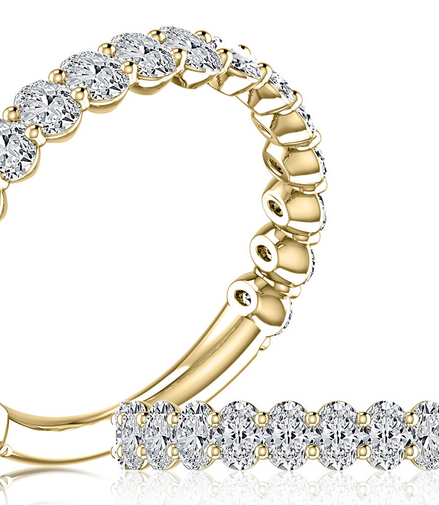 A.JAFFE 14K Yellow Gold 1.71 CTW Diamond Oval Shaped Wedding Band