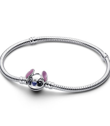 Pandora Disney Stitch Snake Chain Bracelet Size 17