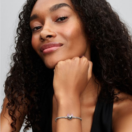 Pandora Disney Stitch Snake Chain Bracelet Size 17