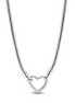 Pandora Moments Silver Heart Closure Snake Chain Necklace 45cm