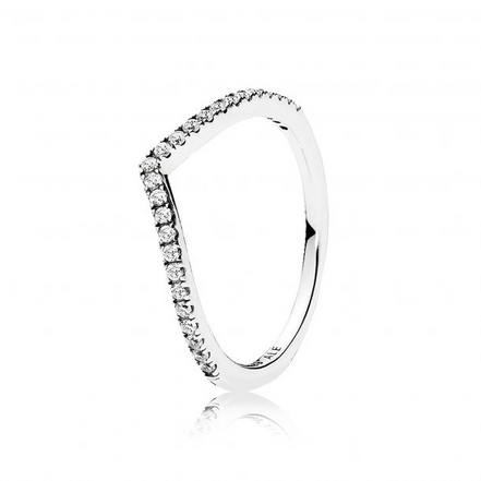 Pandora Timeless Sparkling Wishbone Ring Size 7