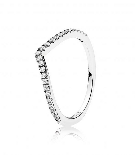 Pandora Timeless Sparkling Wishbone Ring Size 7