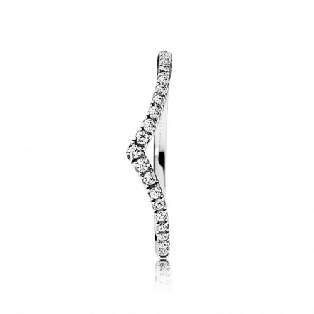Pandora Timeless Sparkling Wishbone Ring Size 7