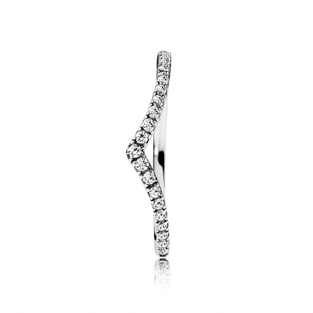 Pandora Timeless Sparkling Wishbone Ring Size 7