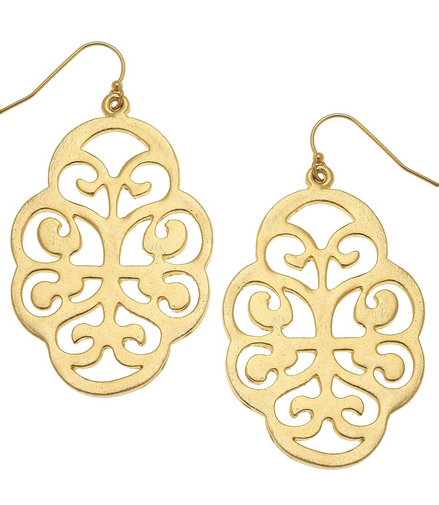 Susan Shaw Leaf Cut Out Earrings