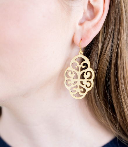 Susan Shaw Leaf Cut Out Earrings