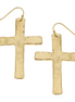 Susan Shaw 24K Triple Plated Gold Cross Earrings