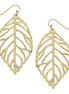 Susan Shaw Gold Plated Leaf Dangle Earrings
