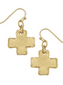 Susan Shaw Gold Plated Mini Square Cross Earrings