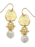 Susan Shaw Triple Gold Plated And White Turquoise Bentley Dangle Earrings
