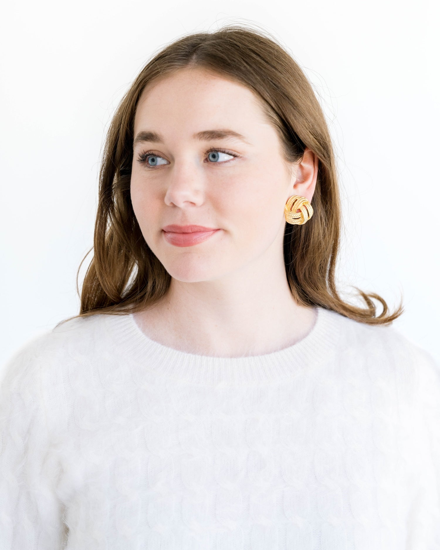 Susan Shaw Triple Gold Plated Joan Stud Earrings