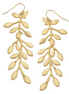 Susan Shaw 24K Gold Triple Plated Vine Dangle Earrings