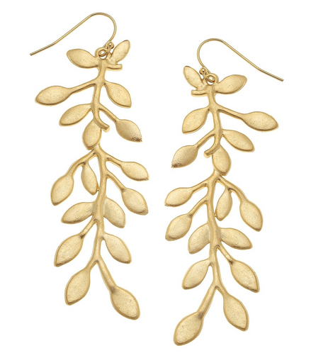 Susan Shaw Triple Gold Plated Vine Earrings