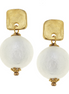 Susan Shaw Square Cotton Pearl Drop Earrings