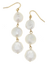 Susan Shaw Triple Tier Pearl Drop Earrings