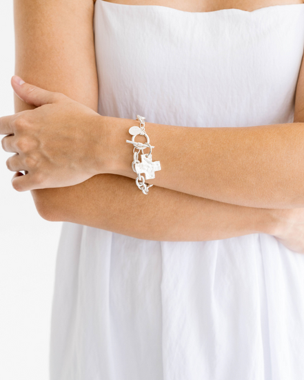 Susan Shaw Silver Cross Toggle Bracelet