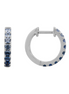 14K White Gold And Multi-Colored Sapphire Huggie Hoop Earrings