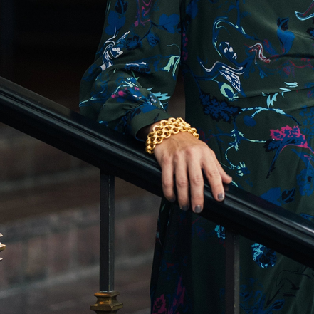 Susan Shaw Triple Strand Double Link Chain Bracelet