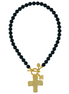 Susan Shaw Double Cross Onyx Necklace
