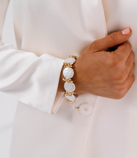 Susan Shaw Coin Pearl Bracelet