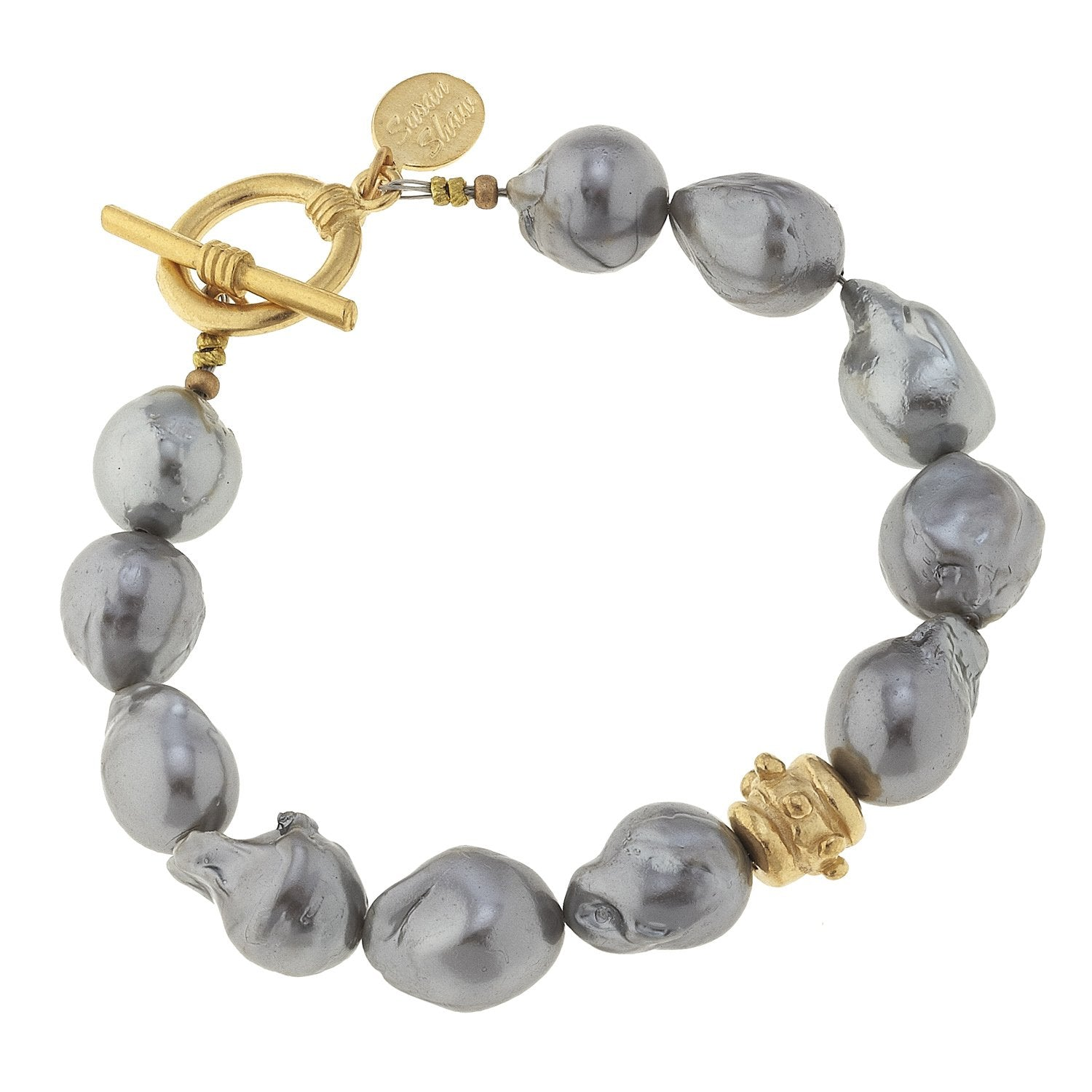 Susan Shaw Grey Baroque Pearl Bracelet