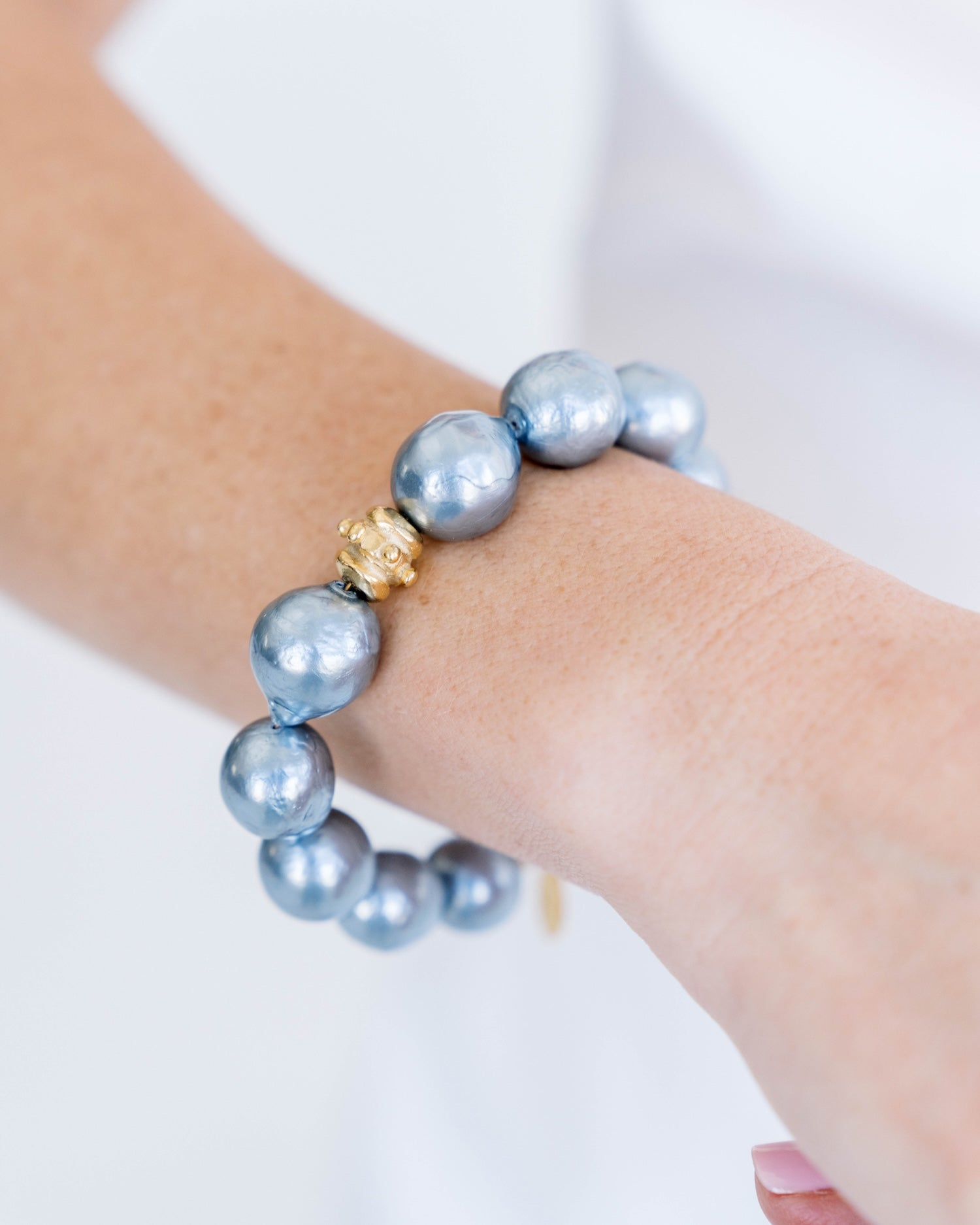 Susan Shaw Grey Baroque Pearl Bracelet
