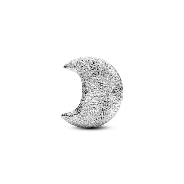 Pandora Me/Moments Silver Textured Moon Mini Charm