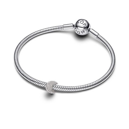 Pandora Me/Moments Silver Textured Moon Mini Charm