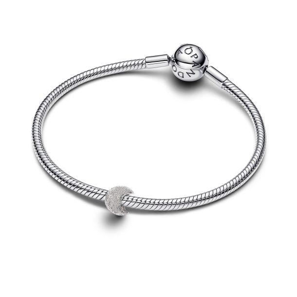 Pandora Me/Moments Silver Textured Moon Mini Charm