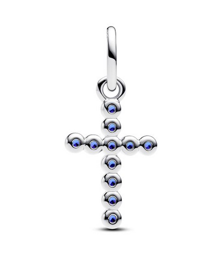 Pandora Stellar Blue Crystal Cross Dangle Charm