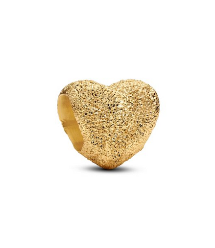 Pandora Textured Heart Gold-Plated Mini Charm