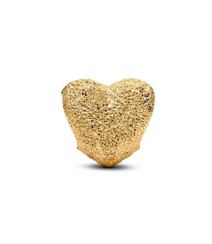 Pandora Textured Heart Gold-Plated Mini Charm