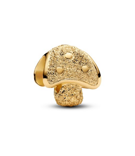 Pandora Textured Mushroom Gold-Plated Mini Charm