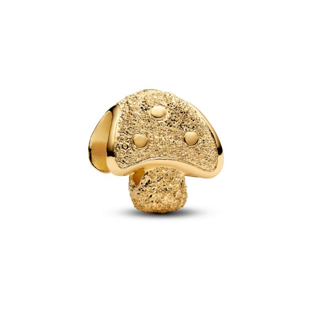 Pandora Textured Mushroom Gold-Plated Mini Charm