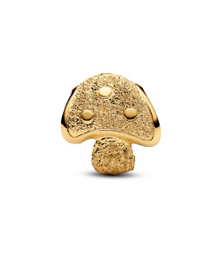 Pandora Textured Mushroom Gold-Plated Mini Charm