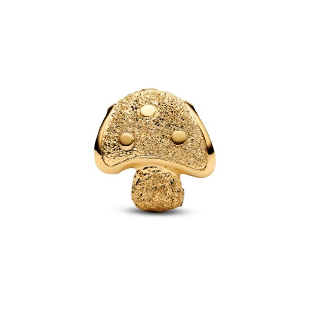 Pandora Textured Mushroom Gold-Plated Mini Charm