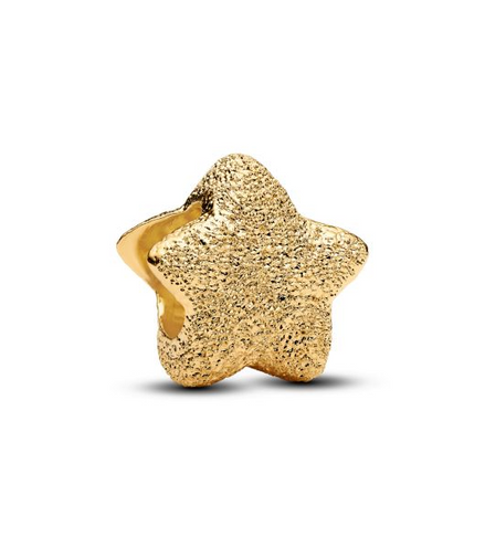 Pandora Textured Star Gold-Plated Mini Charm