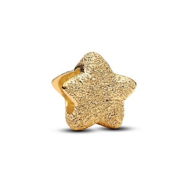 Pandora Textured Star Gold-Plated Mini Charm