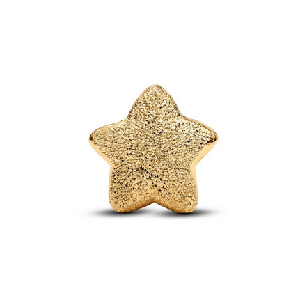 Pandora Textured Star Gold-Plated Mini Charm