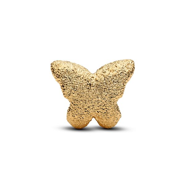 Pandora Textured Butterfly Gold-Plated Mini Charm