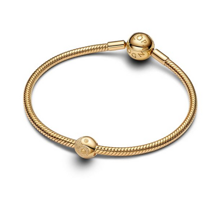Pandora Textured Yin and Yang Gold-Plated Mini Charm