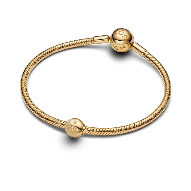 Pandora Textured Yin and Yang Gold-Plated Mini Charm