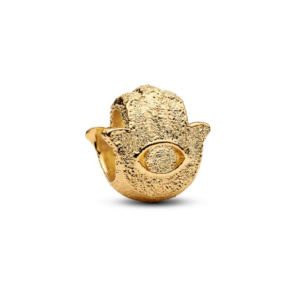 Pandora Textured Hamsa Hand Gold-Plated Mini Charm