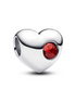 Pandora Moments Silver January Engravable Red Stone Heart Charm